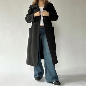 Wool Peacoat Gray Vintage Retro XL